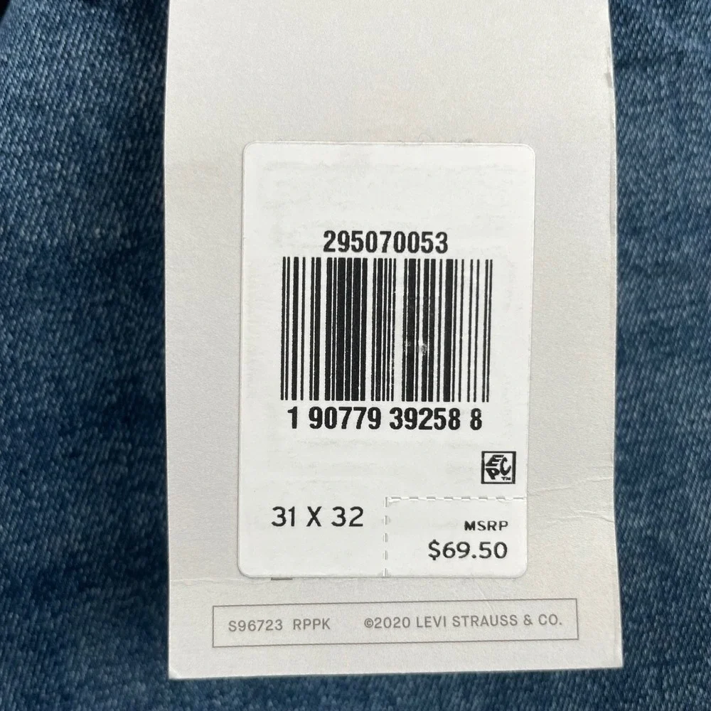 New Levis 502 Jeans Men 31x30 Regular Fit Blue Dark Wash Flex Stretch NWT